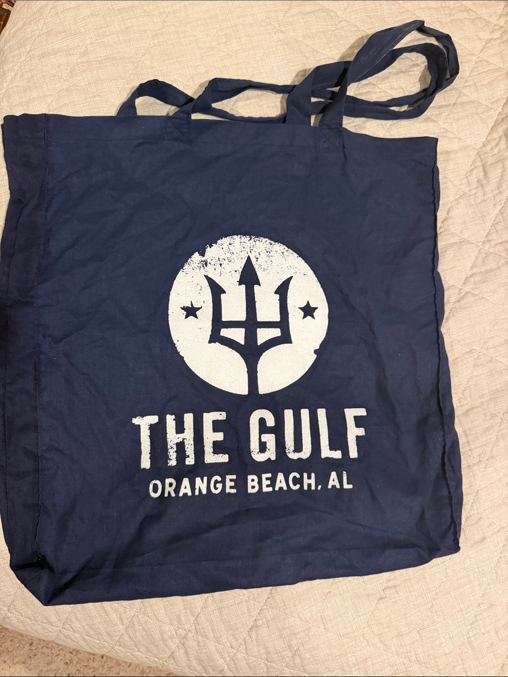 The Gulf - Navy Tote Bag - Orange Beach, AL